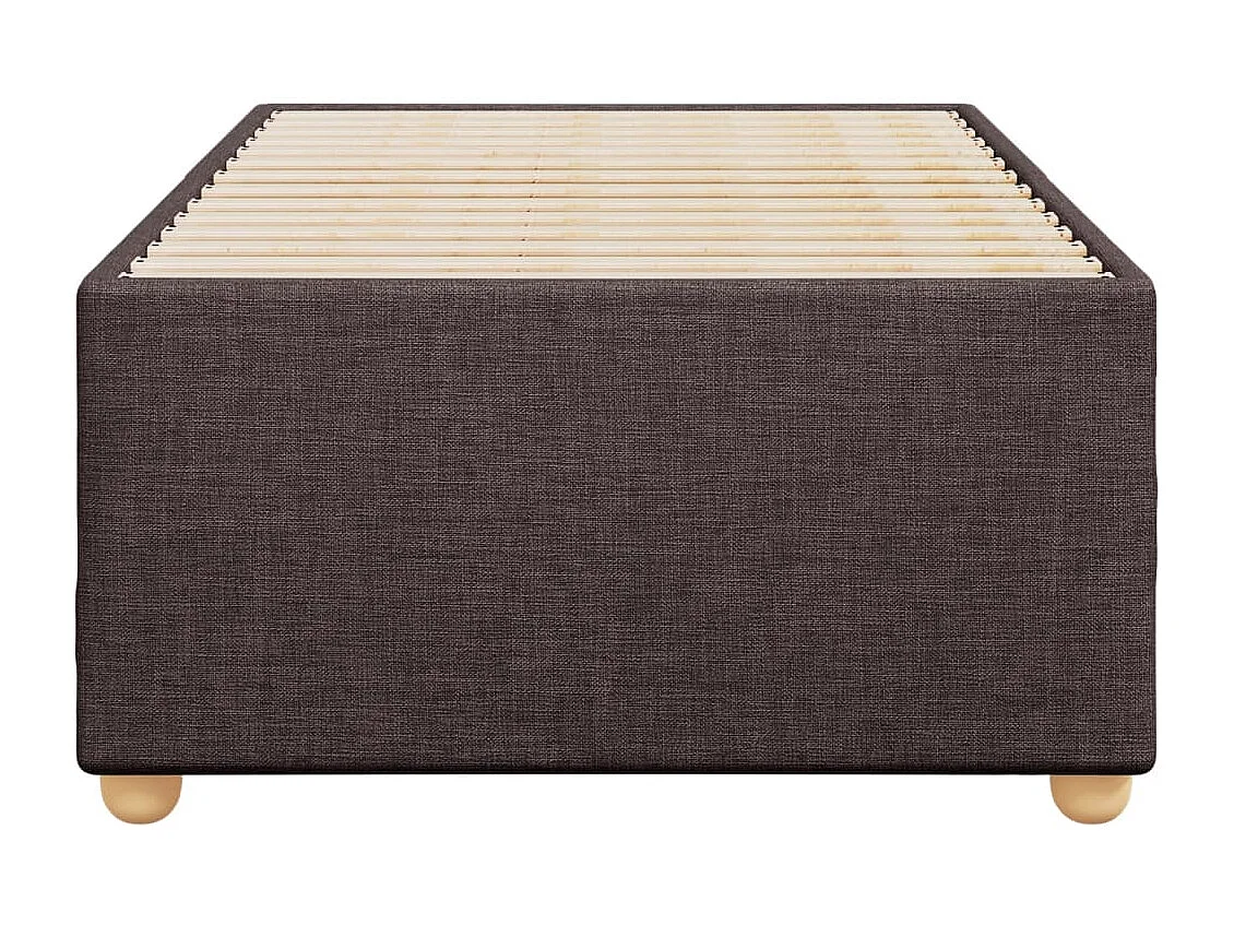 Estrutura de cama sem colchão 90x200 cm tecido castanho-escuro
