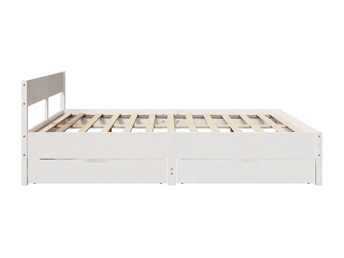 Estructura de cama sin colchón madera maciza blanca 200x200 cm