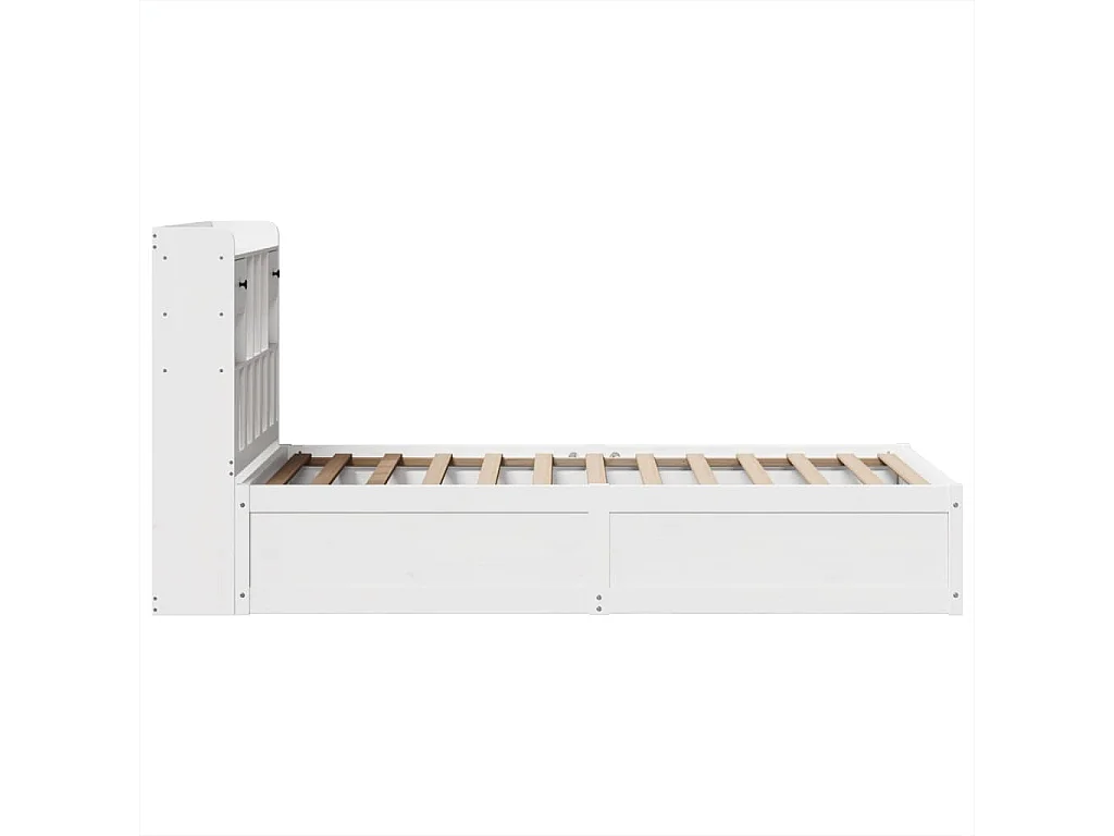 Cadre de lit sans matelas blanc 90x200 cm bois de pin massif