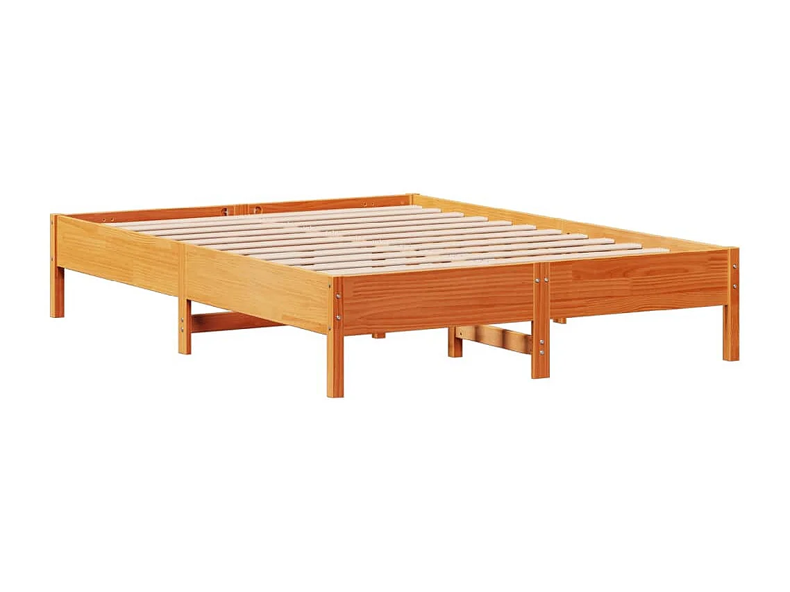 Letto senza Materasso Marrone Cera 135x190 cm in Legno di Pino