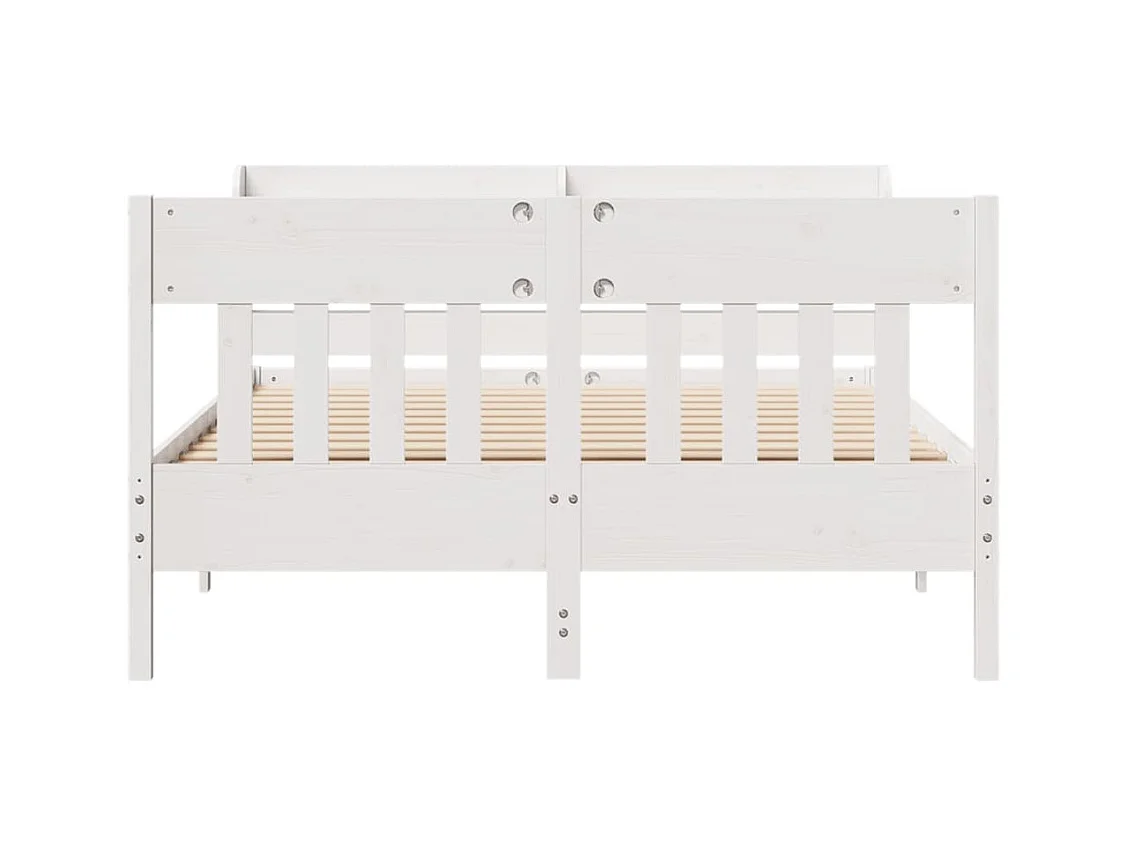 Bedframe zonder matras massief grenenhout wit 120x200 cm