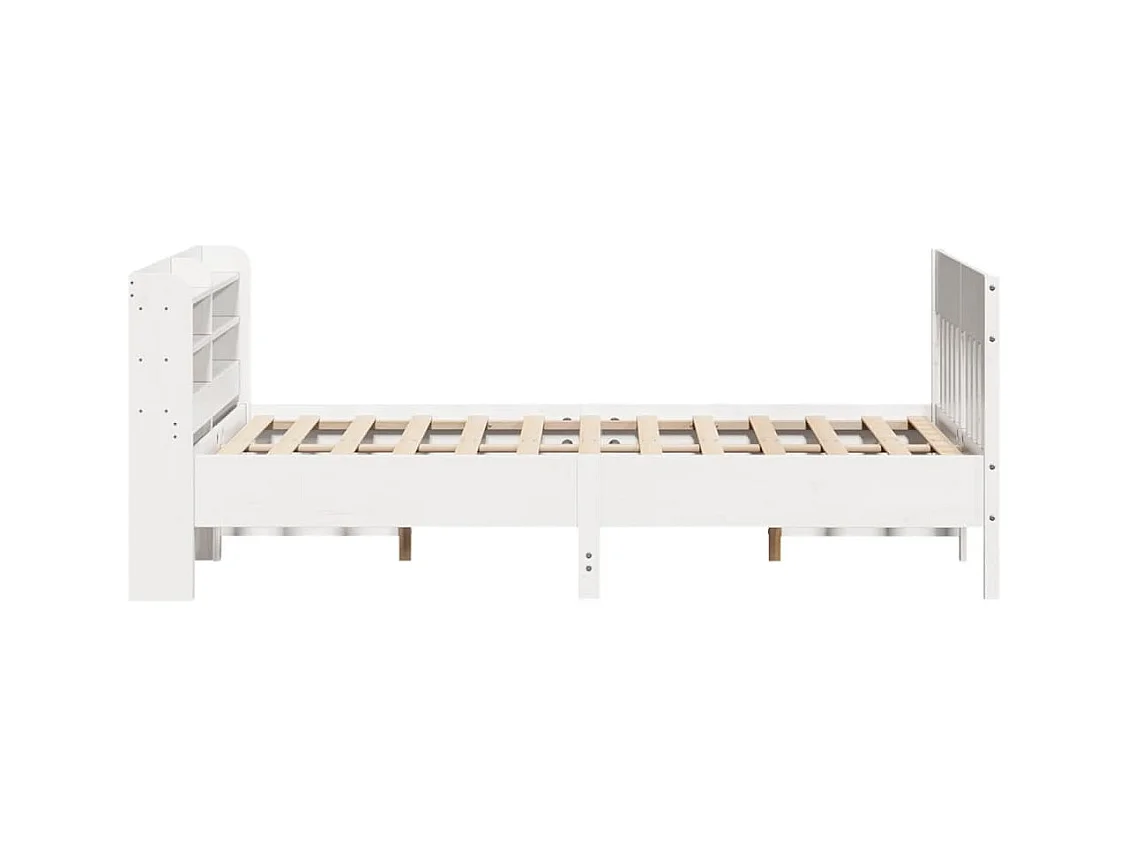 Bedframe zonder matras massief grenenhout wit 120x200 cm