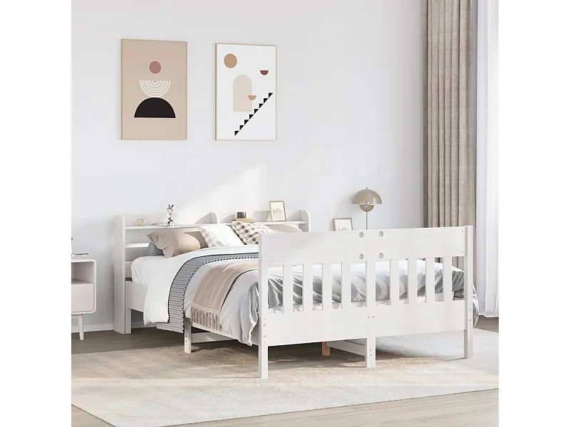 Letto senza Materasso Bianco 120x200 cm Legno Massello di Pino