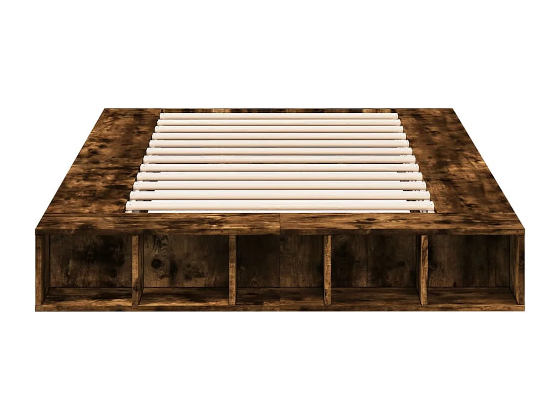 Cadre de lit sans matelas chêne fumé 135x190 cm