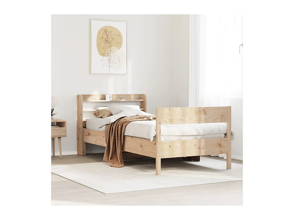 Letto senza Materasso 75x190 cm in Legno Massello Pino