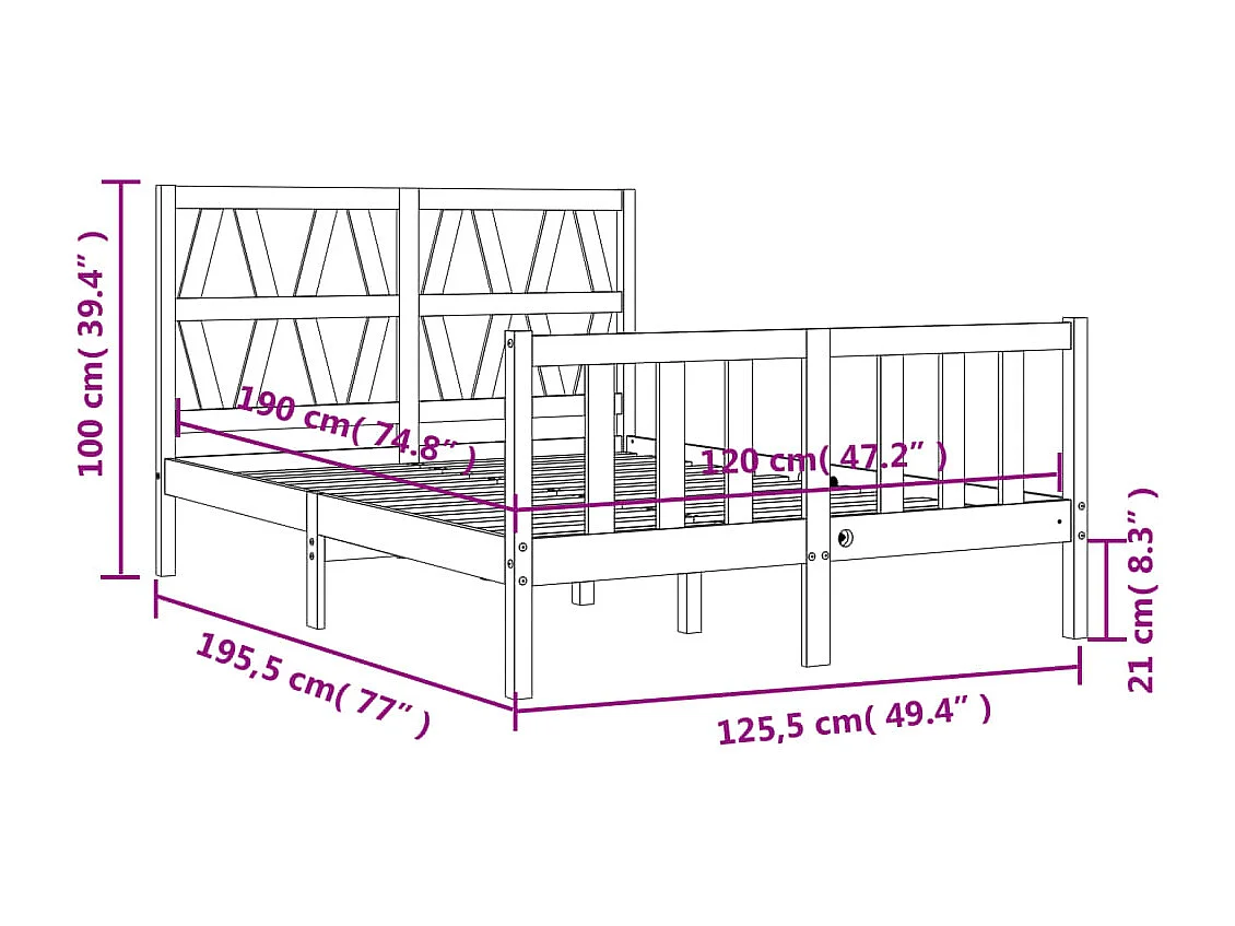 Bettgestell mit Lattenrost Schwarz Metall 140 × 200 cm