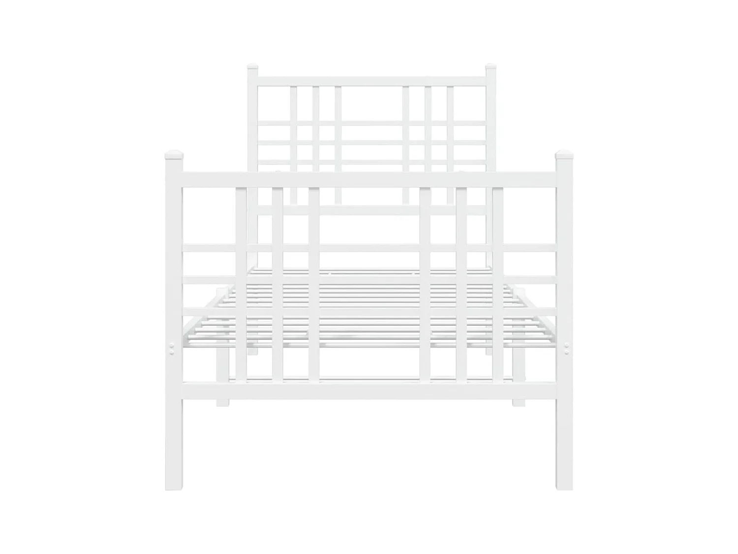 Bedframe met hoofd- en voeteneinde metaal wit 75x190 cm