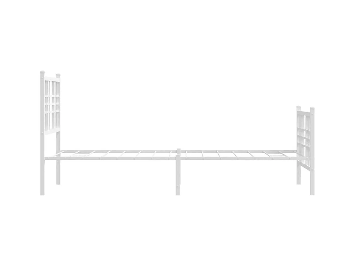 Bedframe met hoofd- en voeteneinde metaal wit 75x190 cm