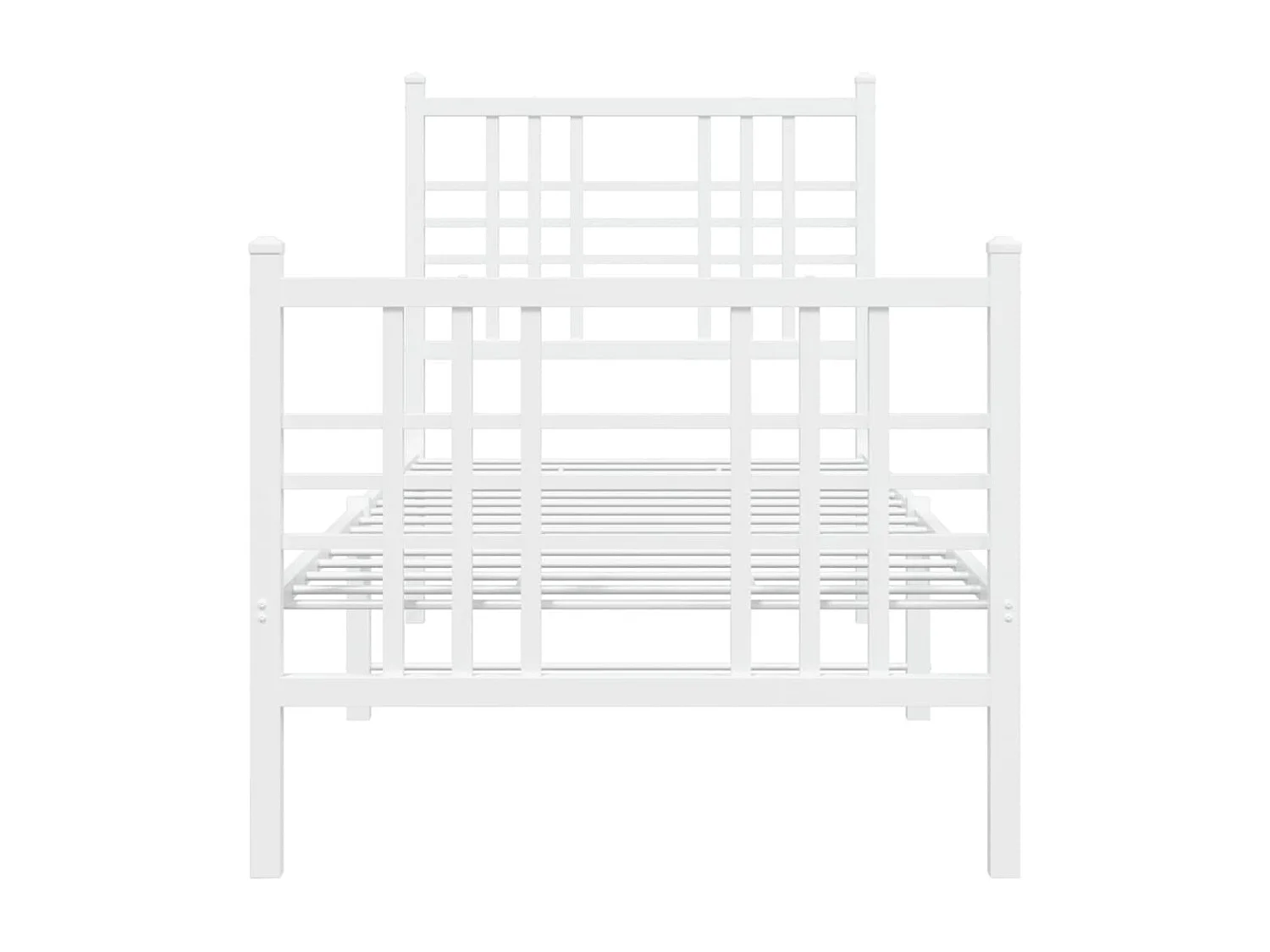 Giroletto con Testiera e Pediera Metallo Bianco 75x190 cm