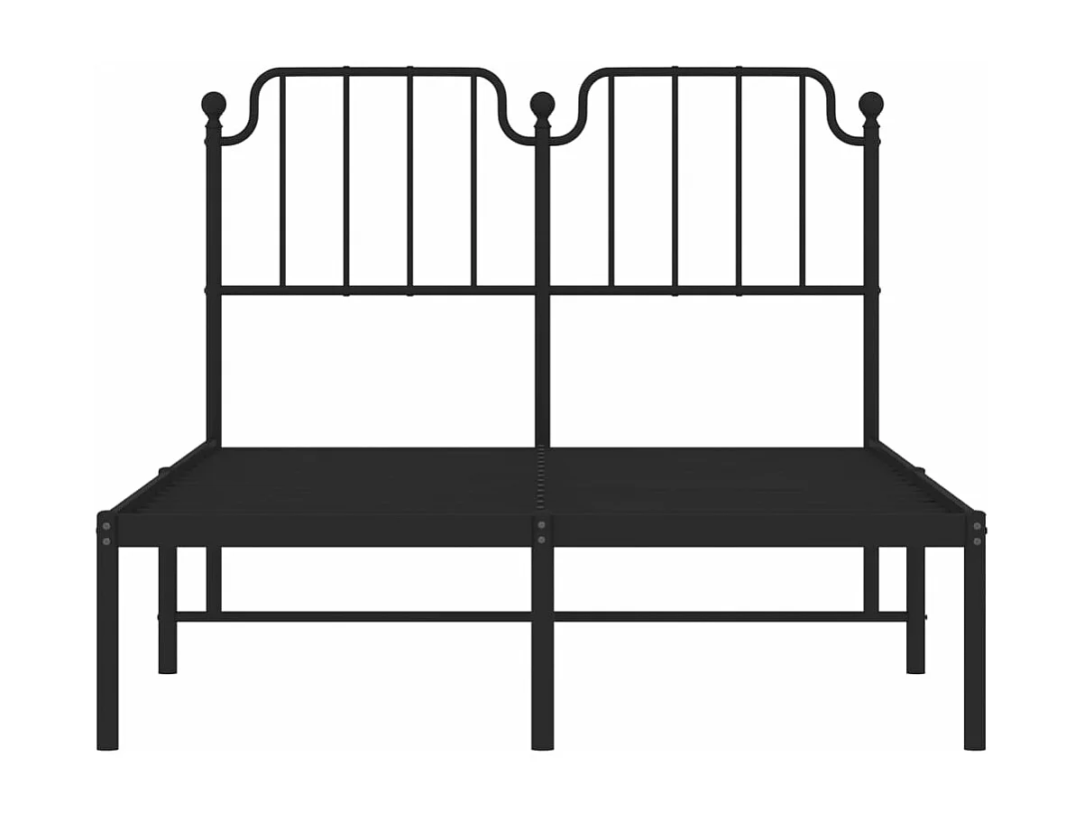 Cadre de lit métal sans matelas avec tête de lit noir 120x200cm