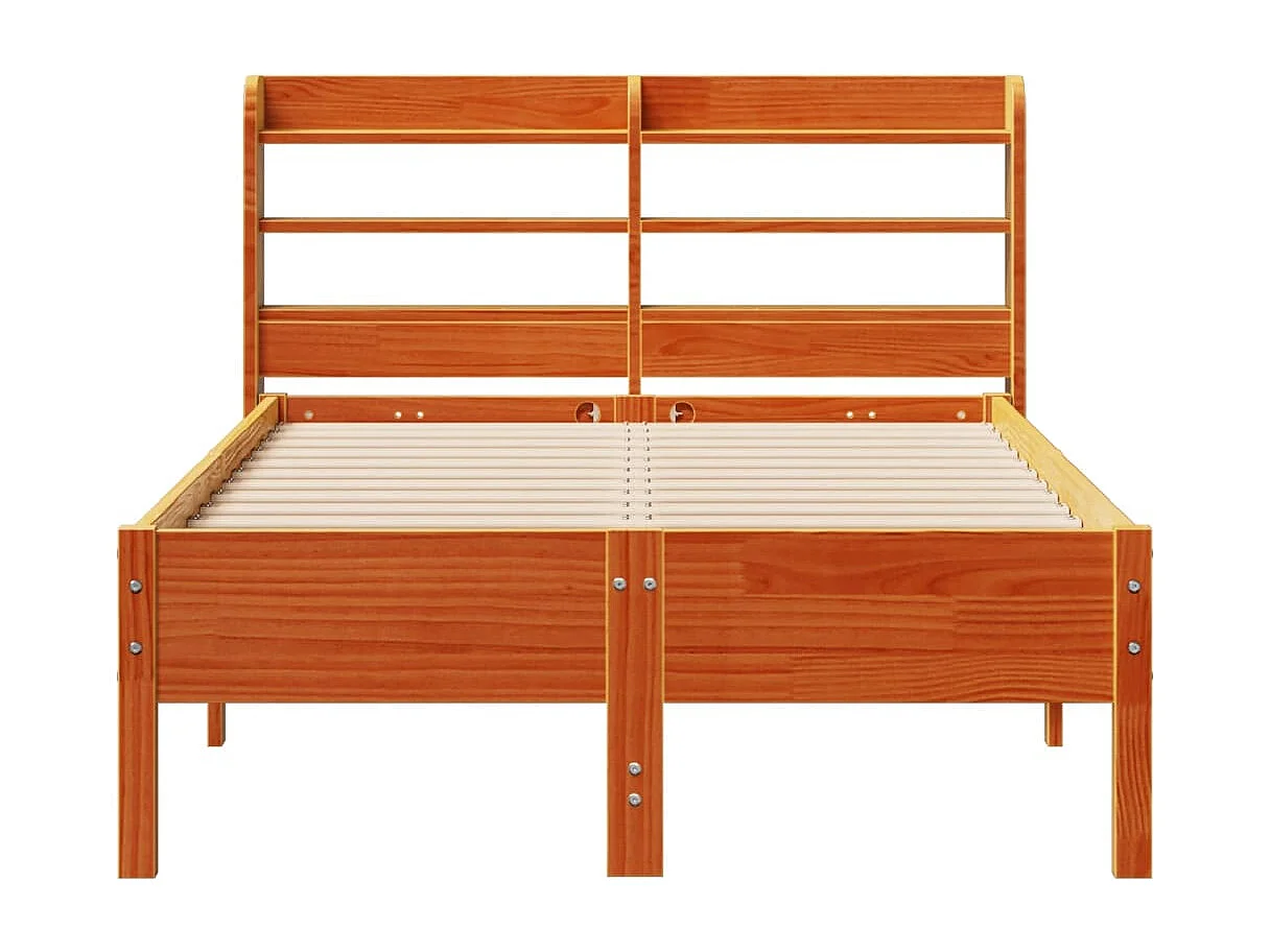 Letto senza Materasso Marrone Cera 120x200 cm in Legno di Pino