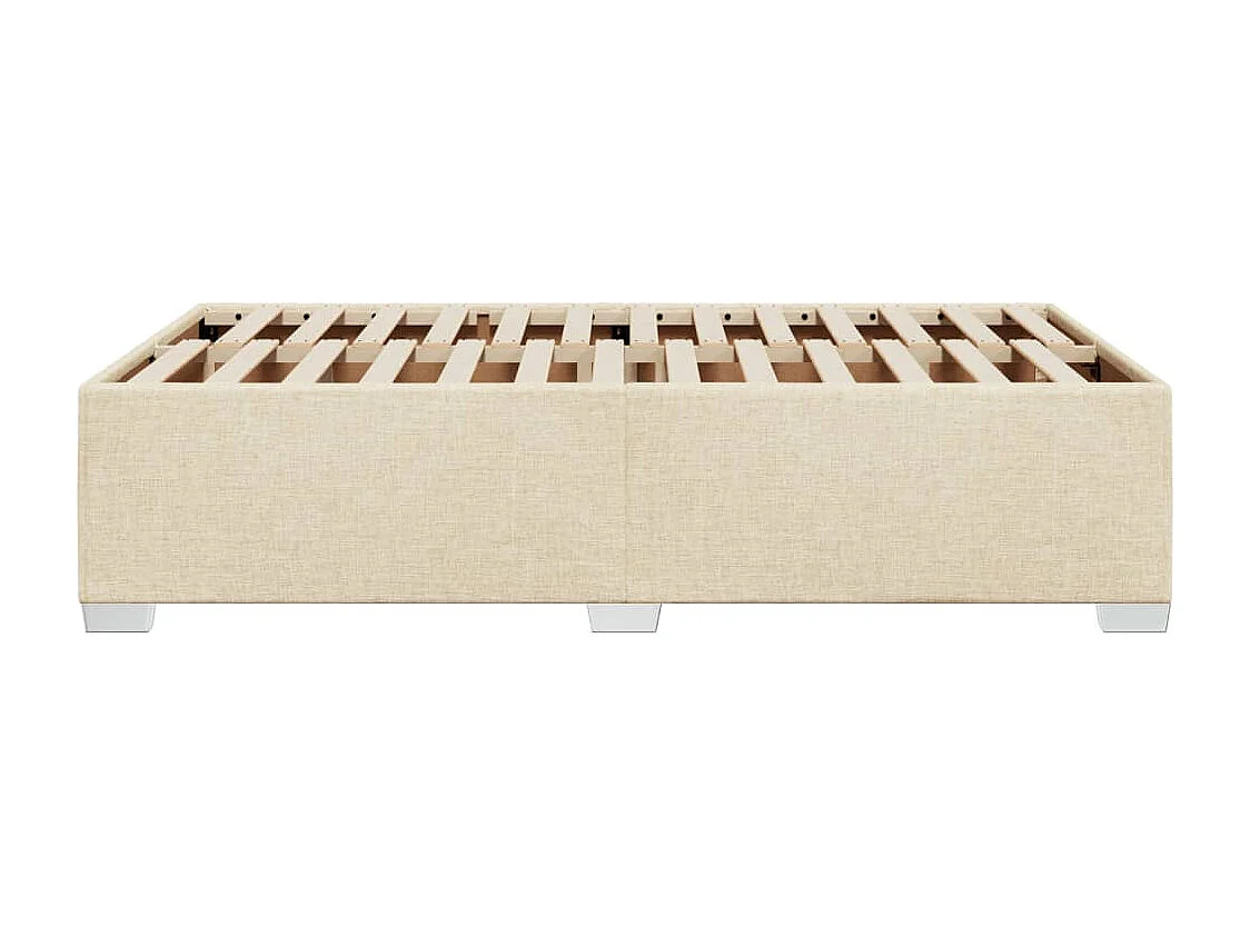 Cadre de lit sans matelas crème 120x200 cm tissu