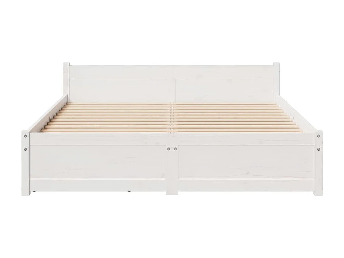 Cadre de lit sans matelas blanc 150x200 cm bois de pin massif