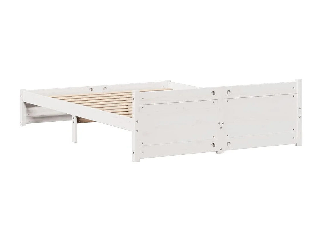 Cadre de lit sans matelas blanc 150x200 cm bois de pin massif