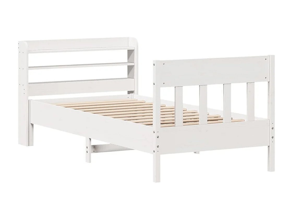 Cadre de lit sans matelas blanc 90x190 cm bois de pin massif