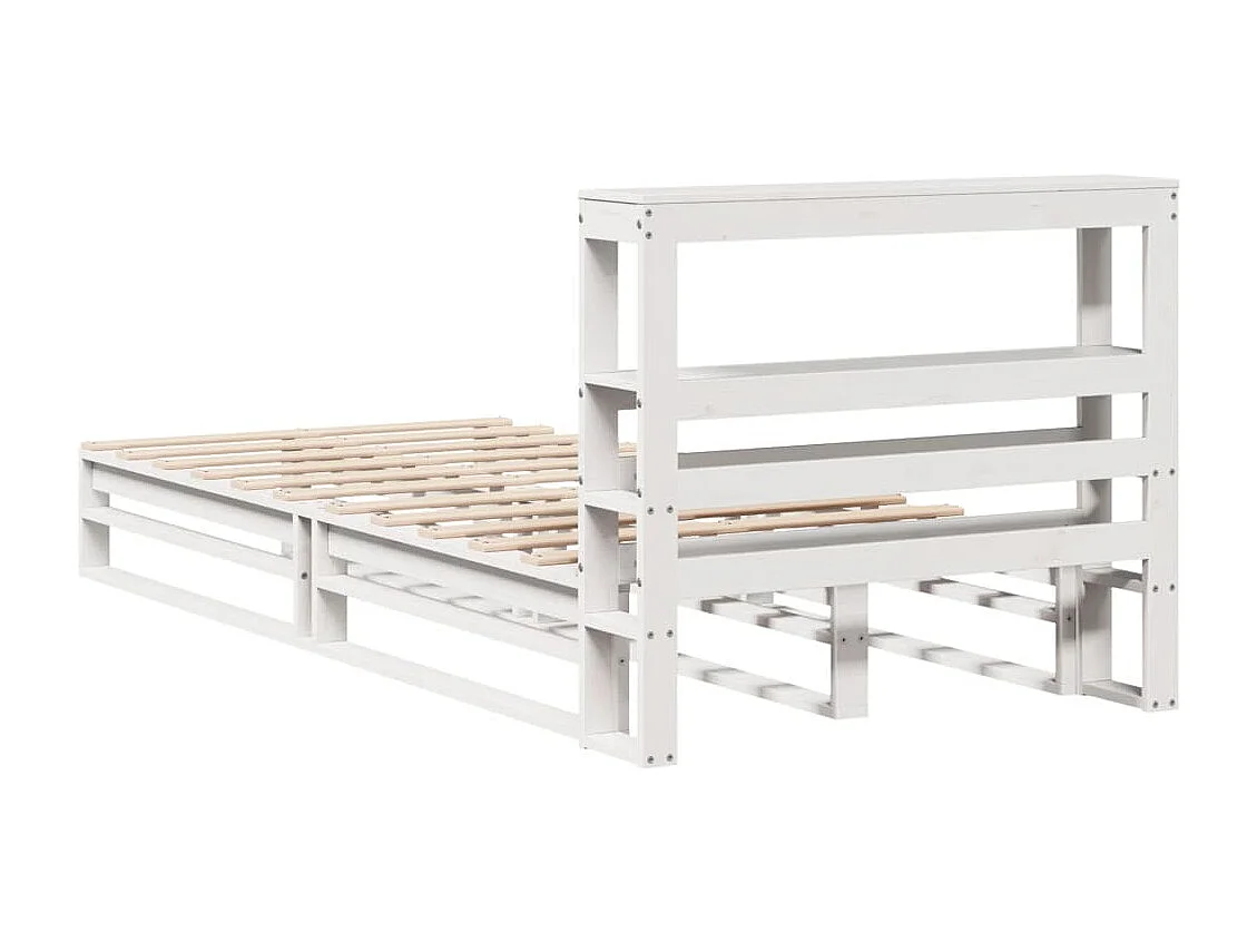 Estructura de cama sin colchón madera maciza blanca 90x190 cm