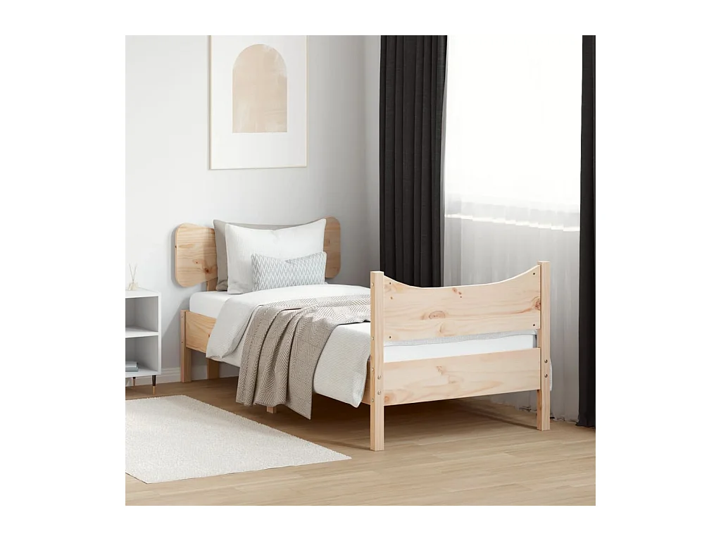 Cadre de lit sans matelas 90x190 cm bois de pin massif