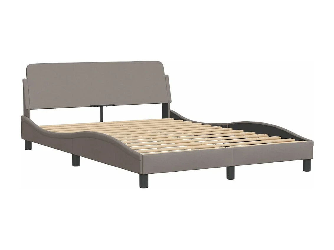Cadre de lit sans matelas taupe 140x190 cm tissu