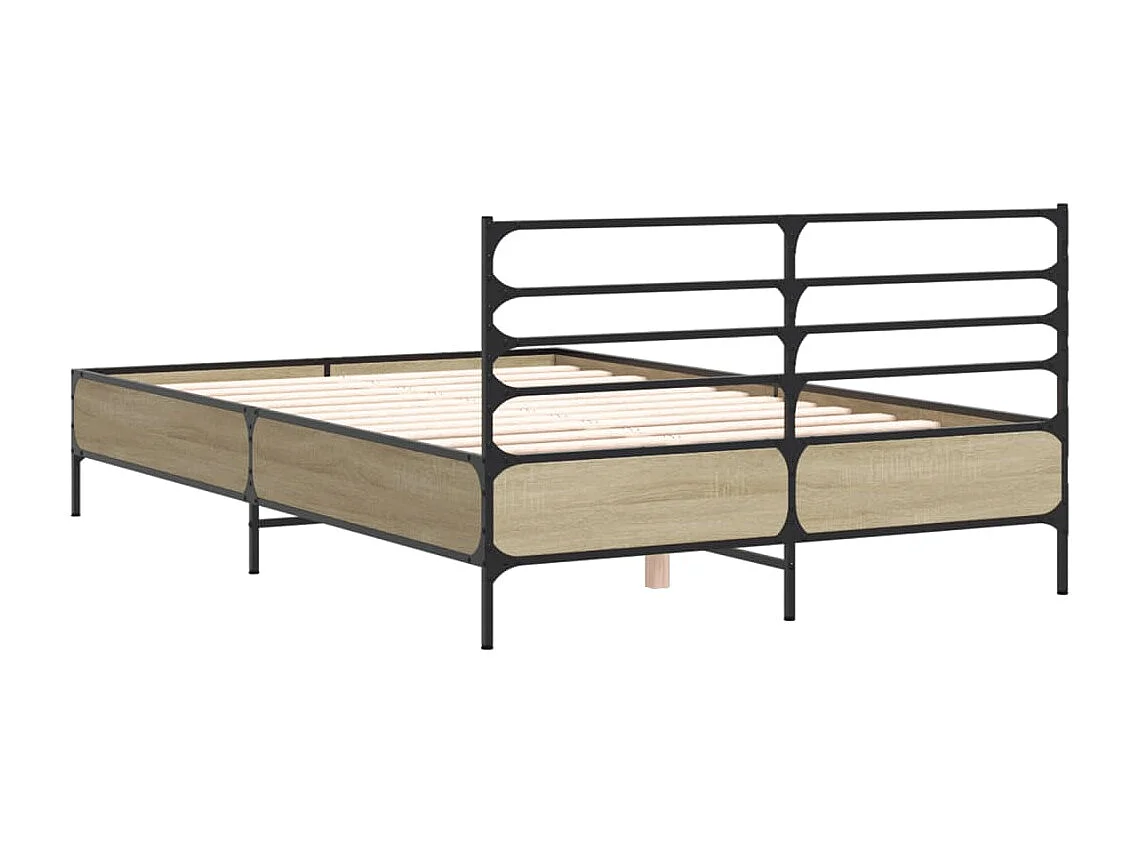 Cadre de lit sans matelas chêne sonoma 140x190 cm