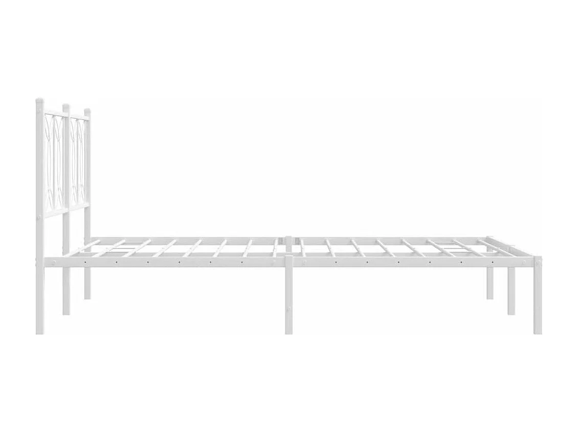 Giroletto con Testiera Metallo Bianco 140x190 cm