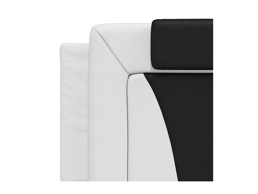 Cadre de lit métal sans matelas et tête de lit blanc 140x190 cm