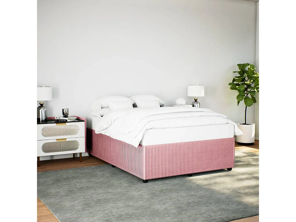 Bettgestell Rosa 140x190 cm Samt