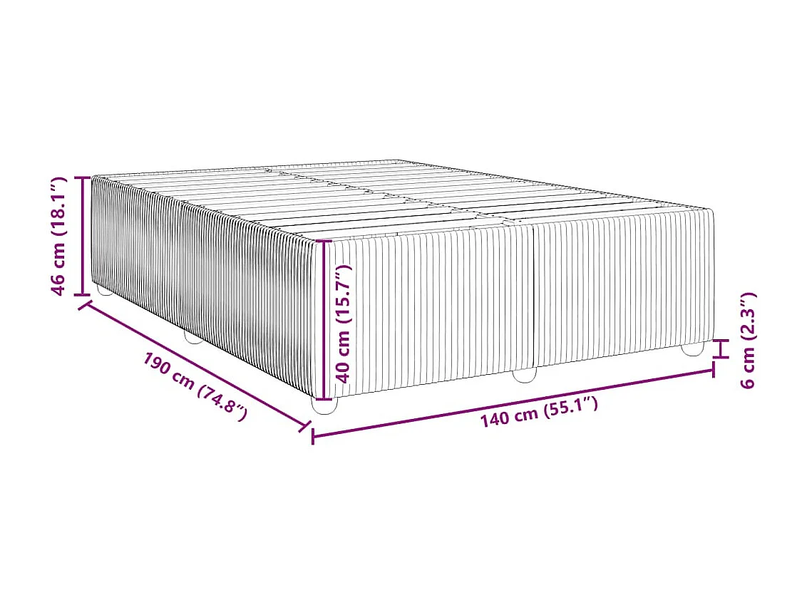 Bettgestell Rosa 140x190 cm Samt