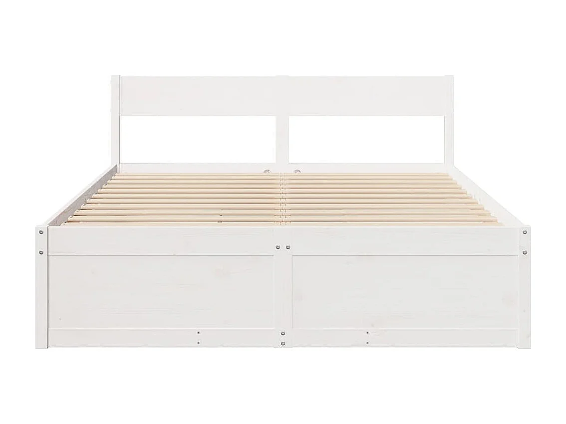 Cadre de lit sans matelas blanc 150x200 cm bois de pin massif