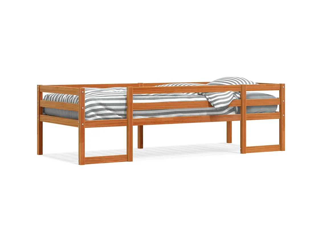 Cadre de lit pour enfants sans matelas cire marron 80x200 cm