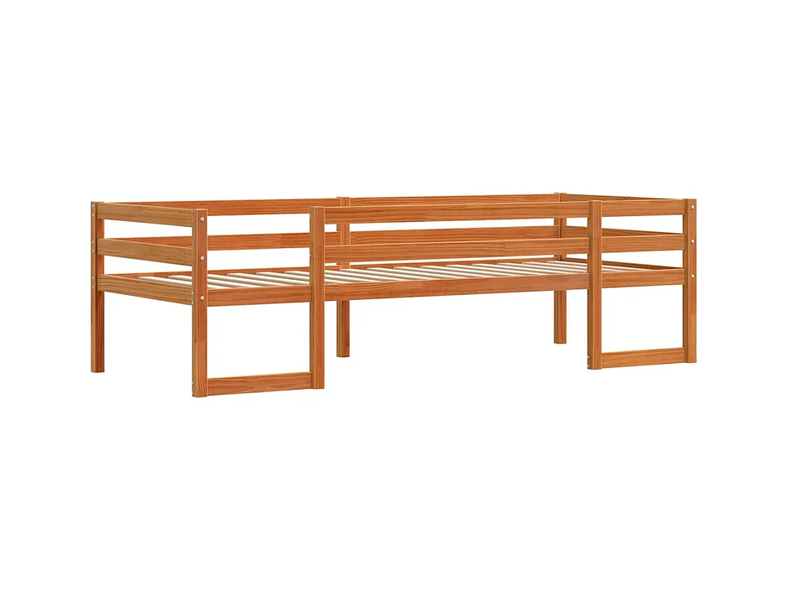 Estructura de cama para niños madera de pino marrón 80x200 cm