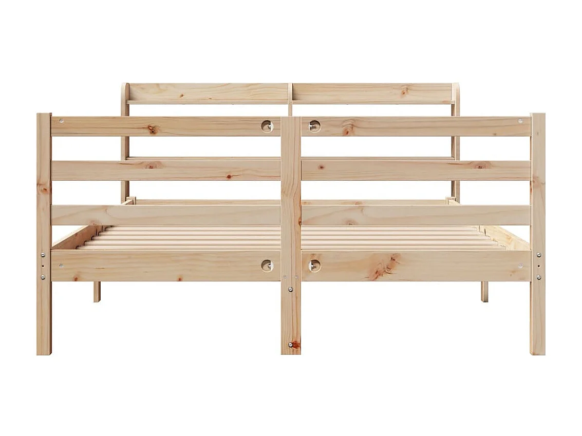 Giroletto con Testiera 150x200 cm in Legno Massello di Pino