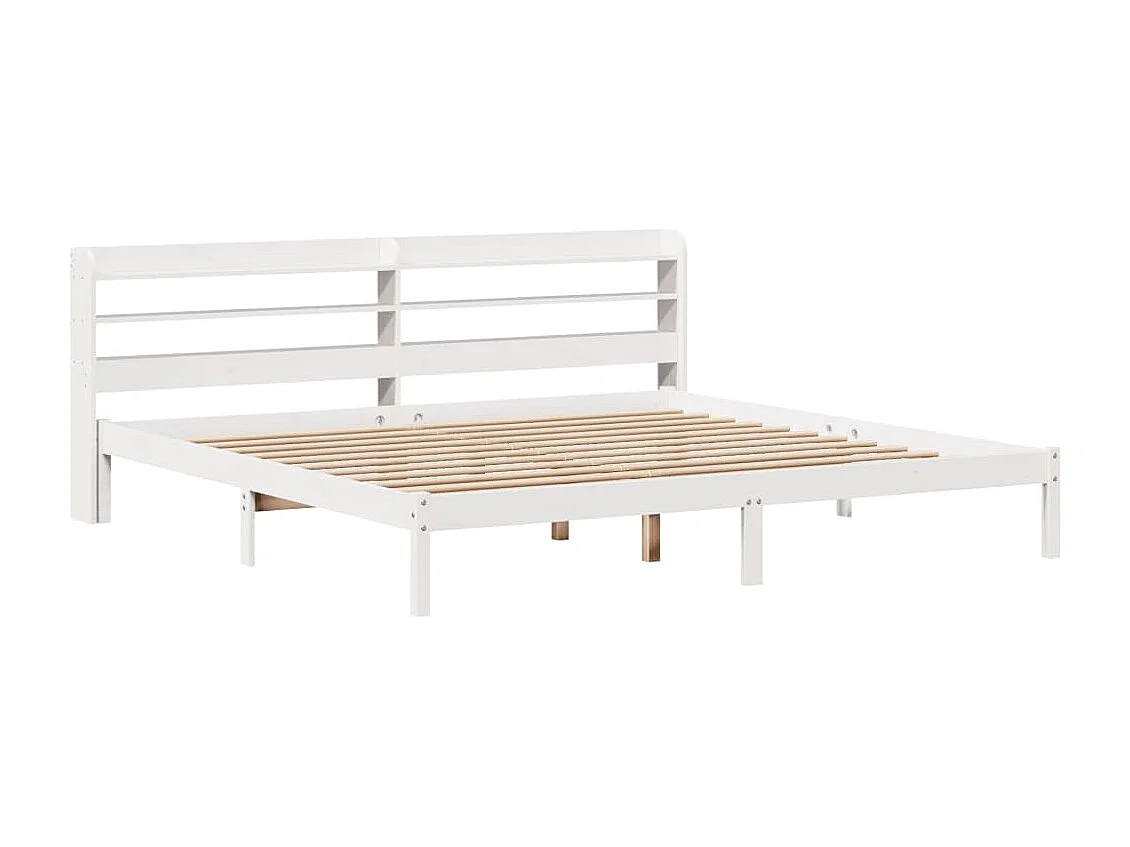 Massivholzbett ohne Matratze Weiß 180x200 cm Kiefernholz