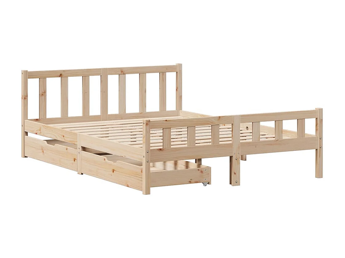 Cadre de lit sans matelas 160x200 cm bois massif de pin