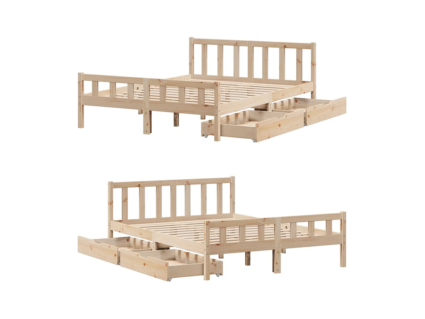 Cadre de lit sans matelas 160x200 cm bois massif de pin