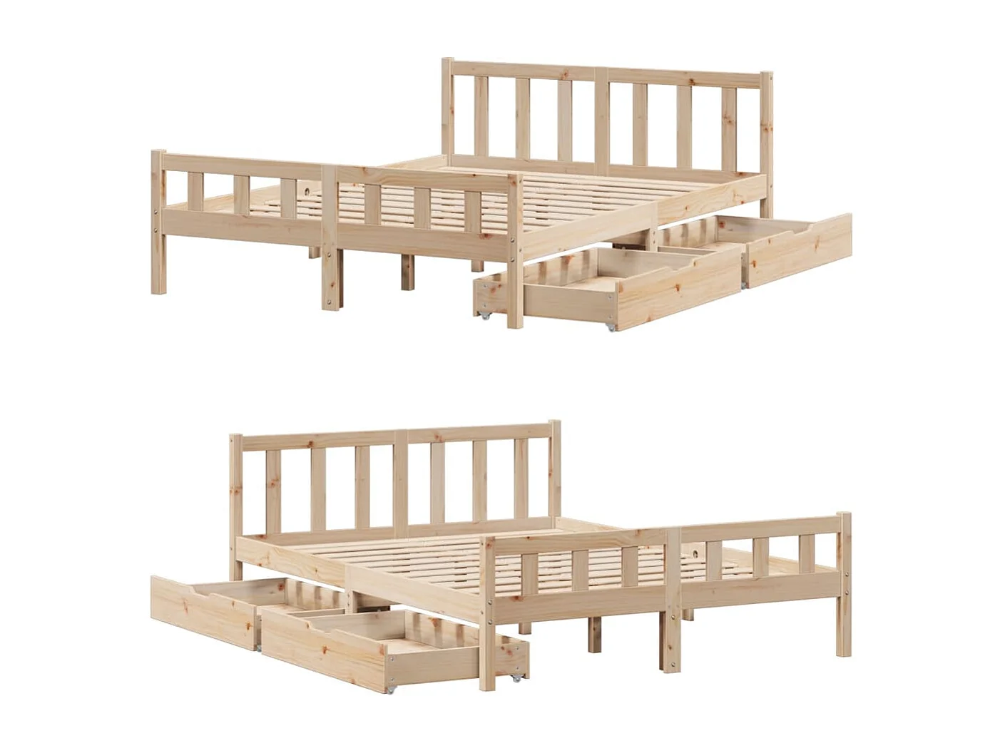 Cadre de lit sans matelas 160x200 cm bois massif de pin