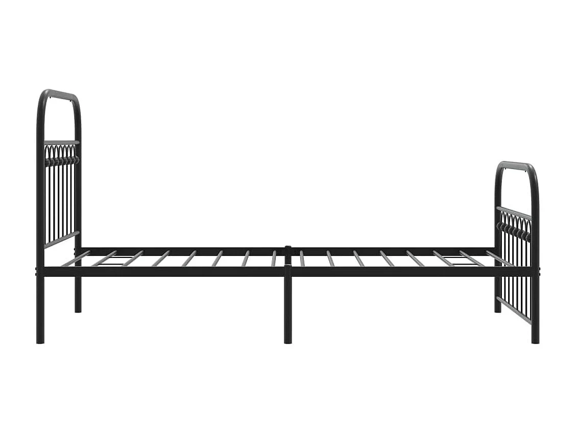 Estrutura de cama com cabeceira e pés 90x200 cm metal preto