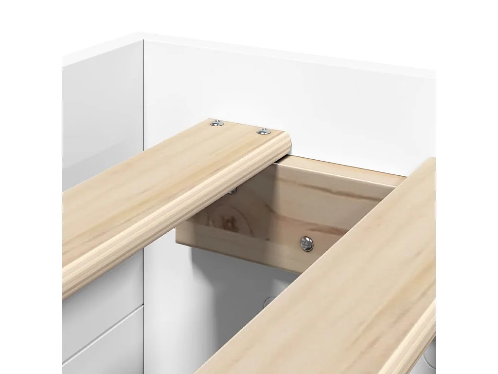 Estrutura de cama 90x200 cm derivados de madeira branco