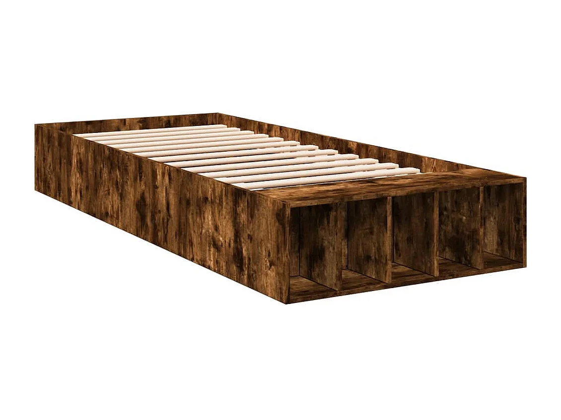 Estructura de cama madera de ingeniería roble humo 75x190 cm