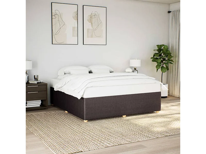 Giroletto senza Materasso Marrone Scuro 200x200 cm in Tessuto