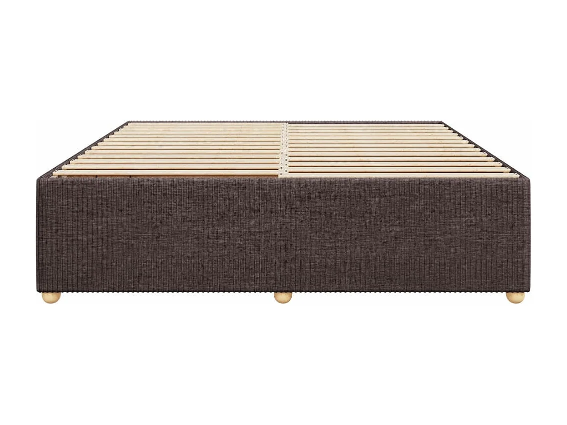 Cadre de lit sans matelas marron foncé 200x200 cm tissu