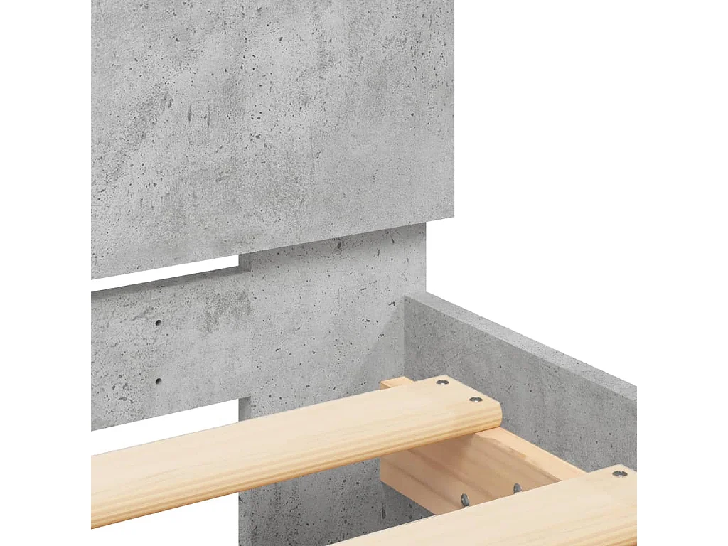 Cadre de lit sans matelas gris béton 150x200 cm