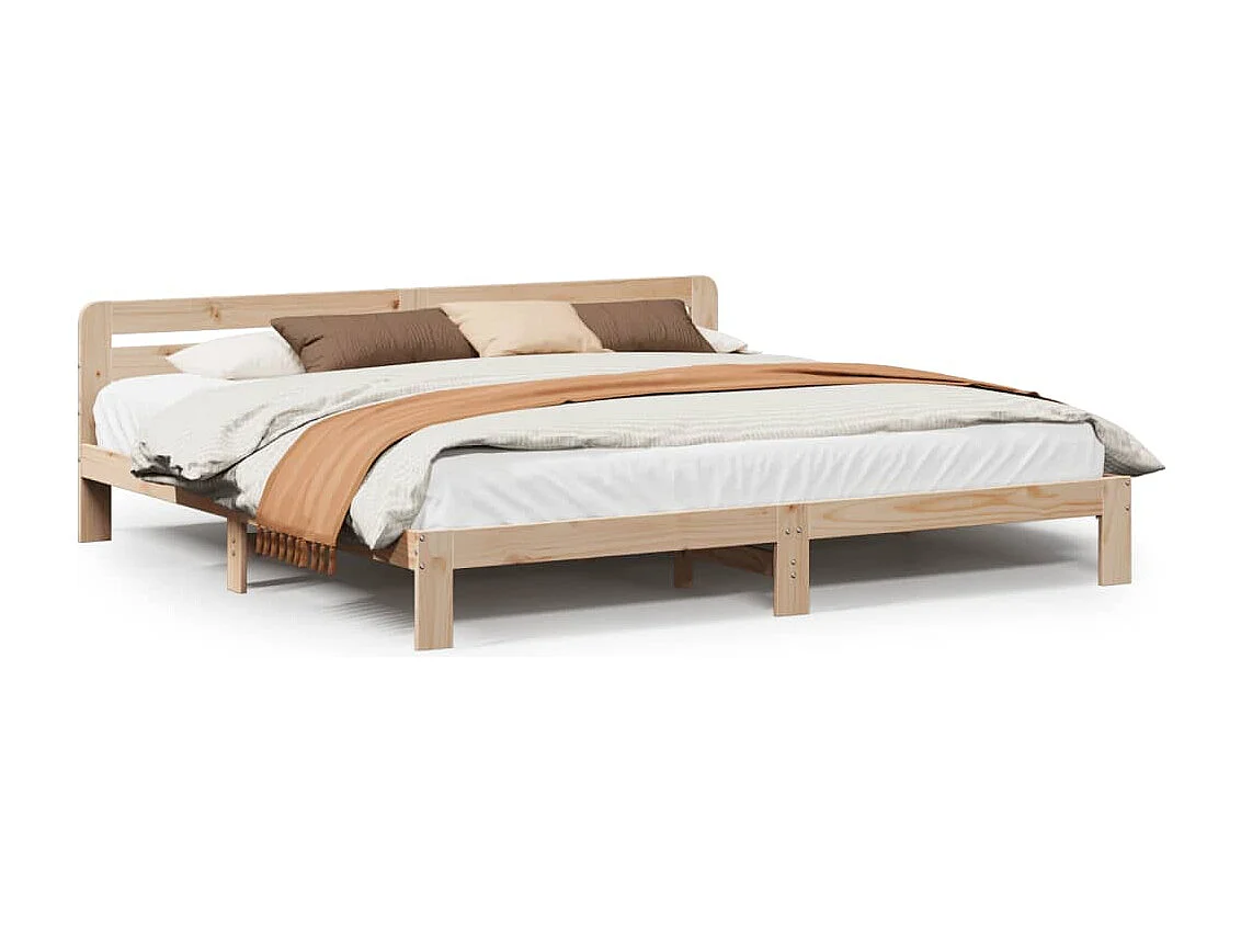 Letto senza Materasso 200x200 cm in Legno Massello di Pino