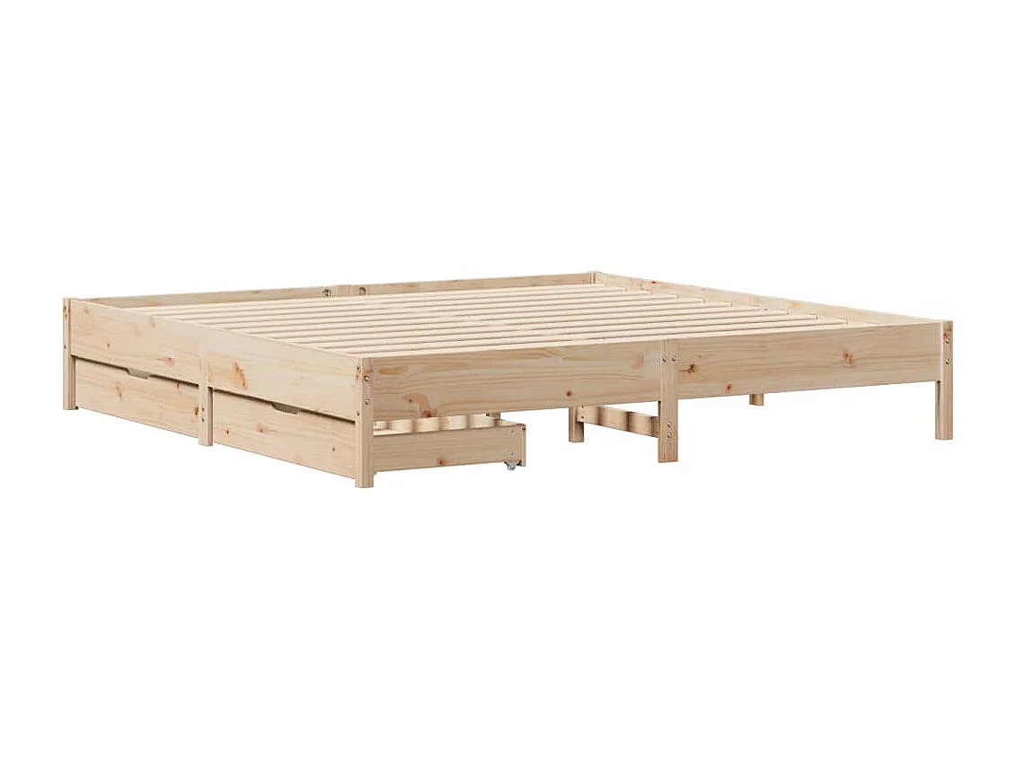 Cadre de lit sans matelas 200x200 cm bois massif de pin