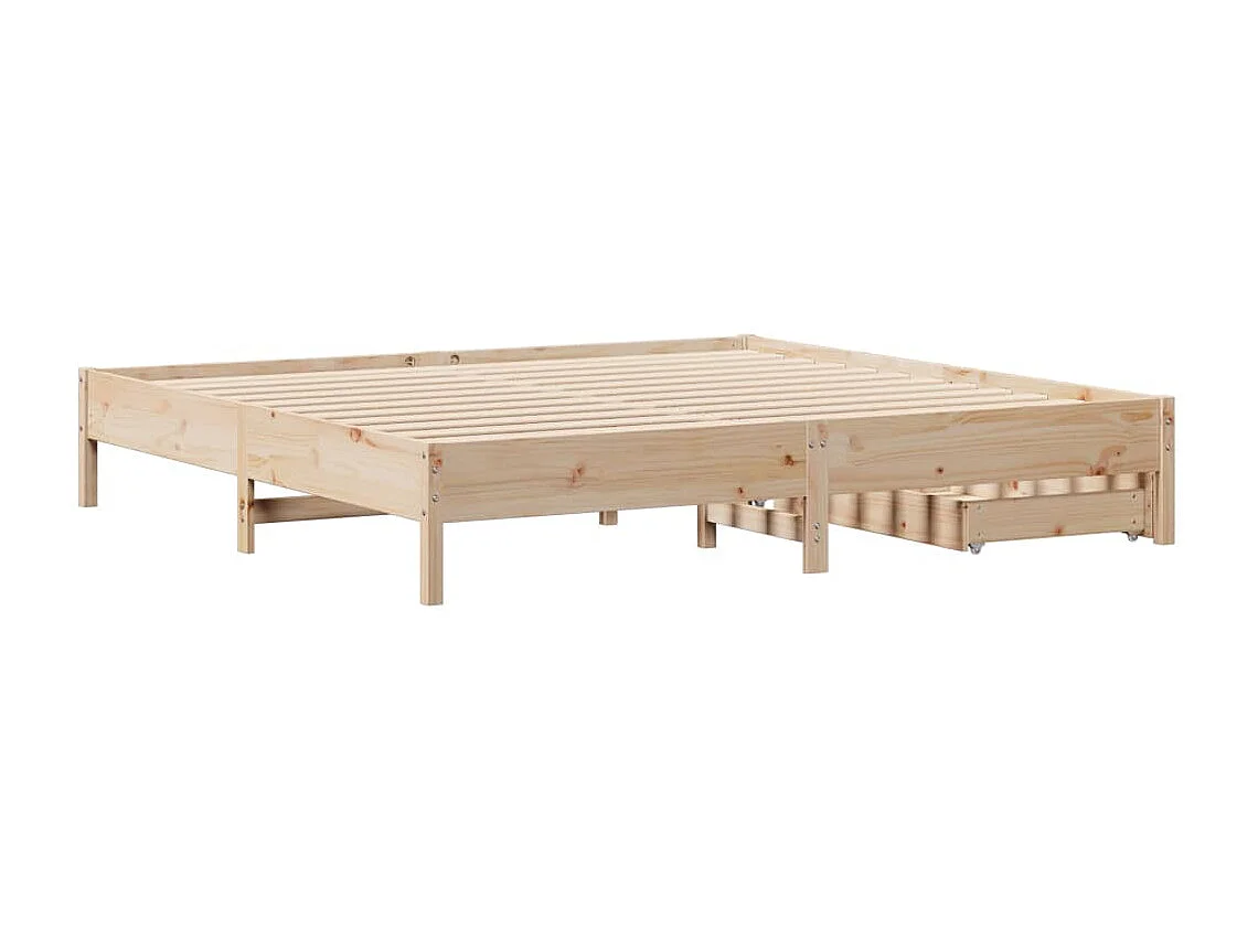 Cadre de lit sans matelas 200x200 cm bois massif de pin