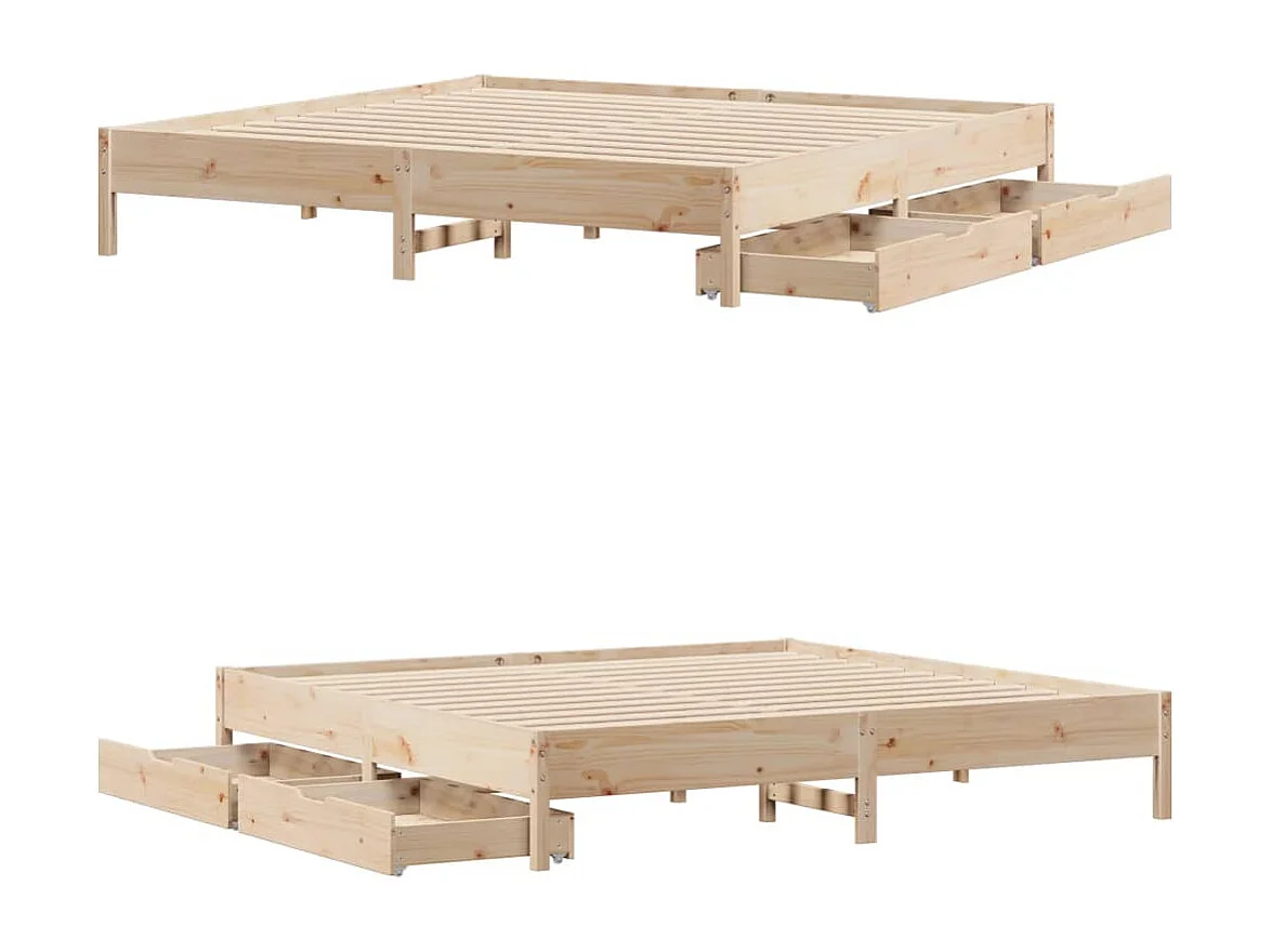 Cadre de lit sans matelas 200x200 cm bois massif de pin
