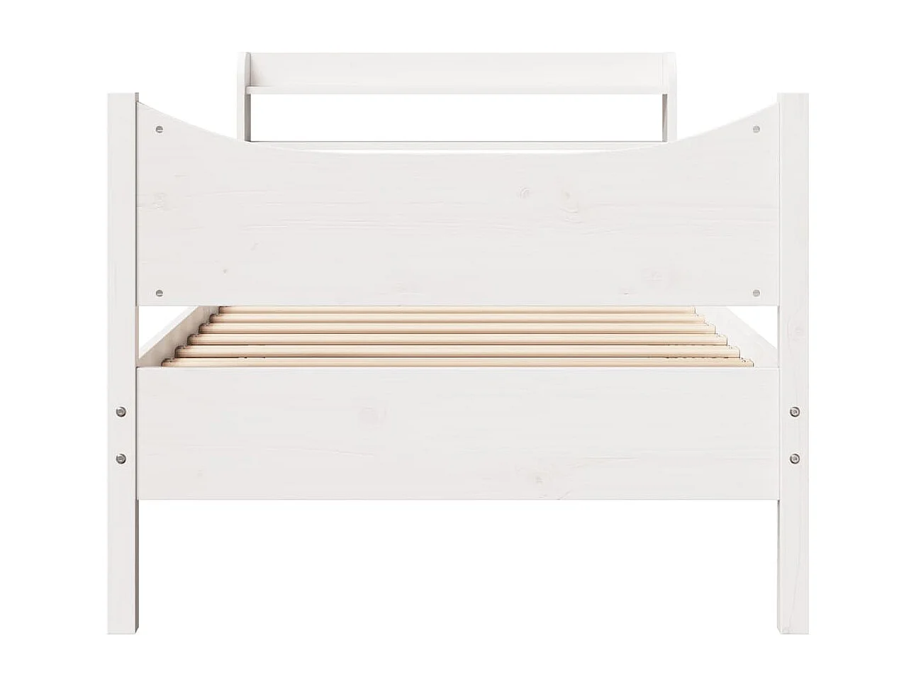 Estructura de cama con cabecero madera pino blanco 75x190 cm