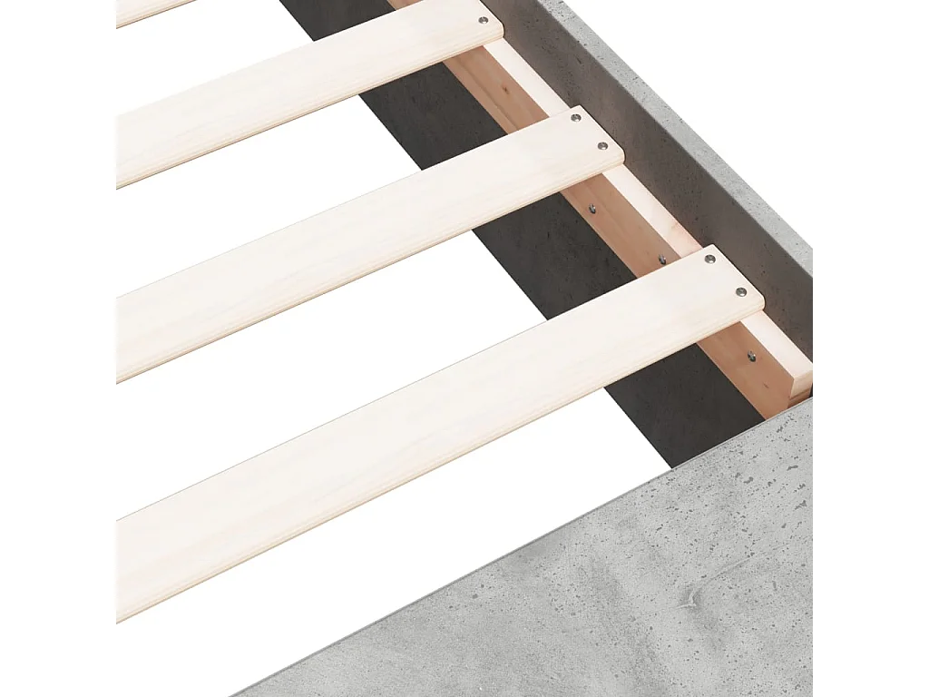Estructura de cama madera de ingeniería gris hormigón 100x200cm