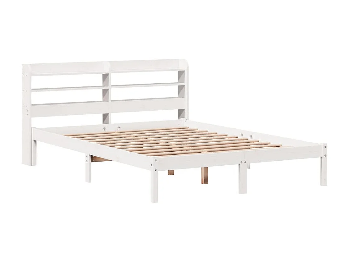 Cadre de lit sans matelas blanc 140x190 cm bois de pin massif