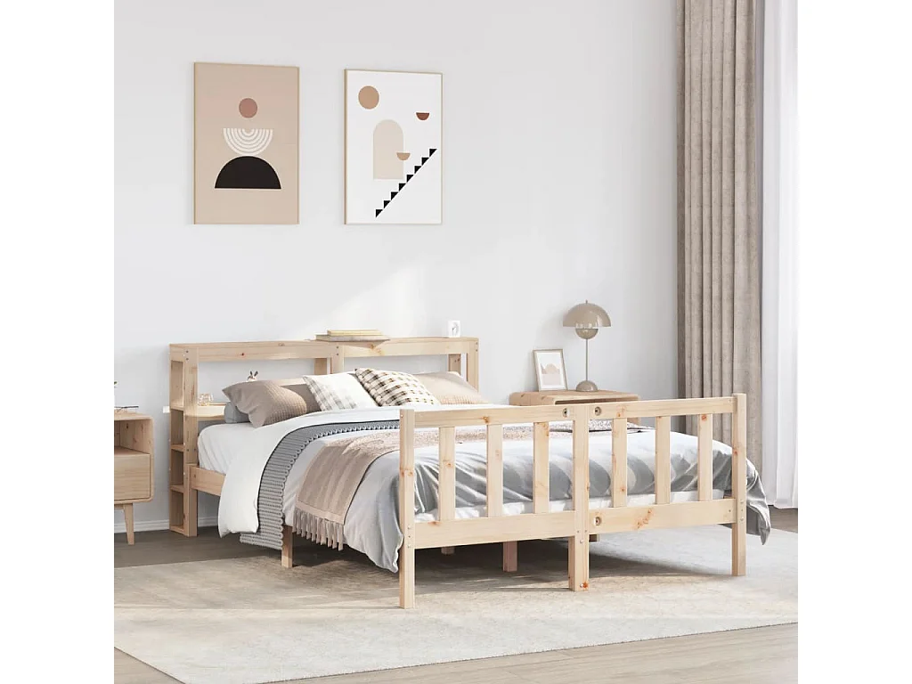 Massivholzbett ohne Matratze 135x190 cm Kiefernholz