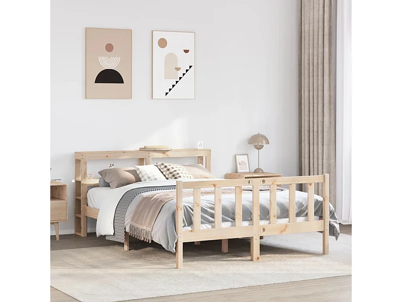 Massivholzbett ohne Matratze 135x190 cm Kiefernholz